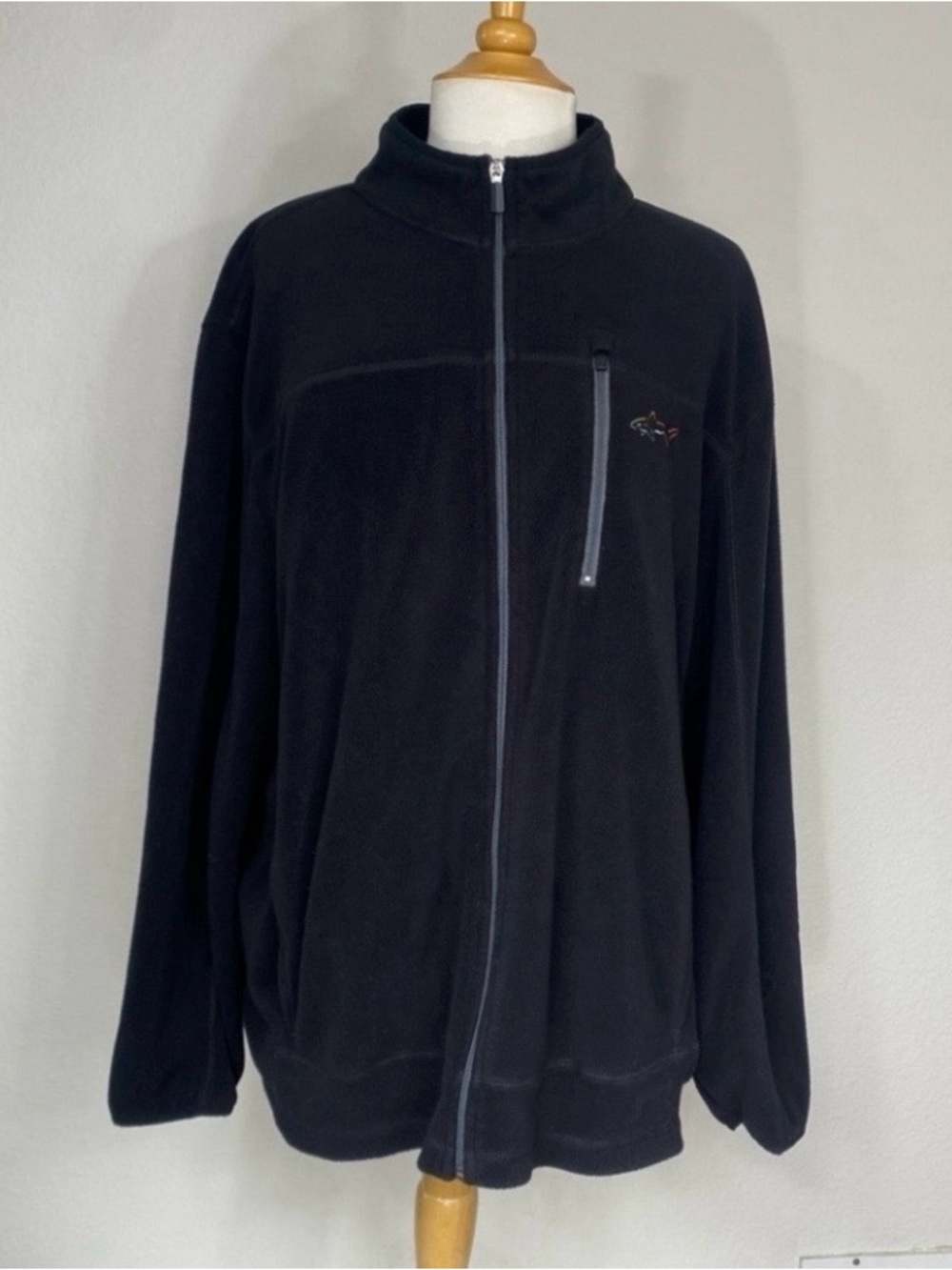 Greg Norman Men's Black Full Zip Fleece Jacket Size XL Golf Outdoor Casual Sport